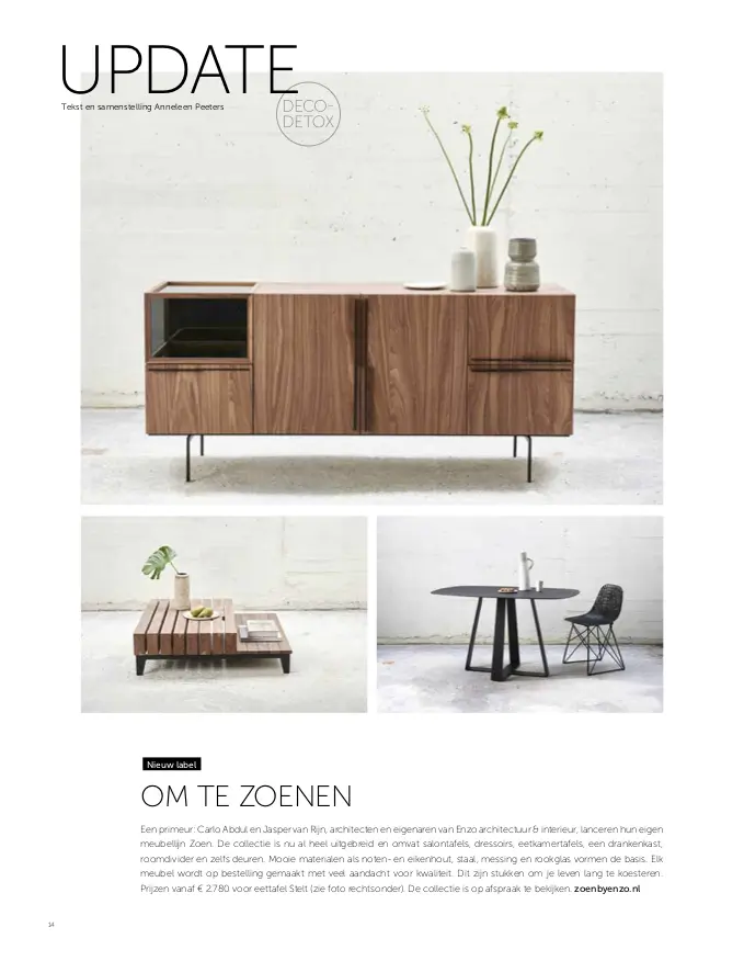 ENZO architectuur N interieur - publicatie - ZOEN by ENZO - meubelen ZOEN in Stijlvol Wonen